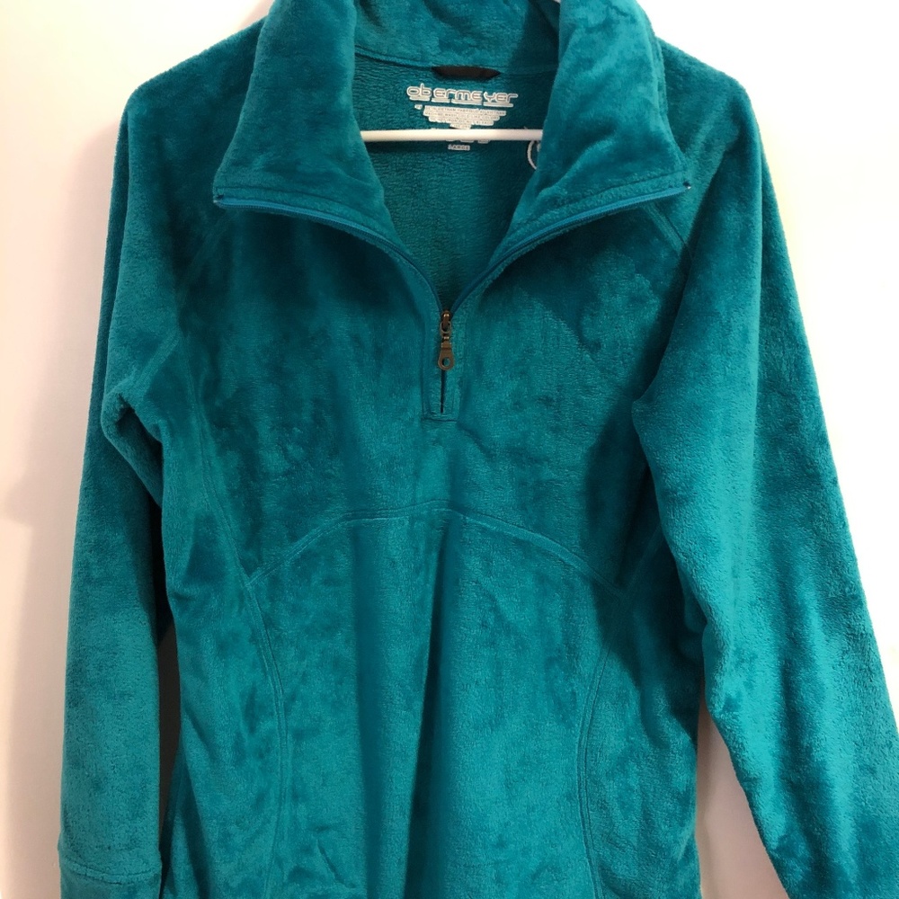 Women's Obermeyer Furry Fleece Teal Pullover Top